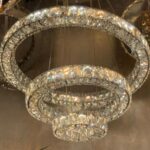لوستر مدرن دایره استیل کریستالی - سه طبقه زیر طرحدار (سه طرفه) - تصویر 4