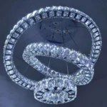 لوستر مدرن دایره استیل کریستالی - سه طبقه زیر طرحدار (سه طرفه) - تصویر 2