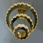 لوستر مدرن خورشید استیل کریستالی - سه طبقه - تصویر 3