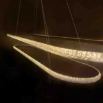 لوستر مدرن لاینر بیضی کریستالی - دو طبقه - تصویر 2